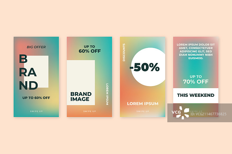 渐变促销Instagram快拍合集图片素材