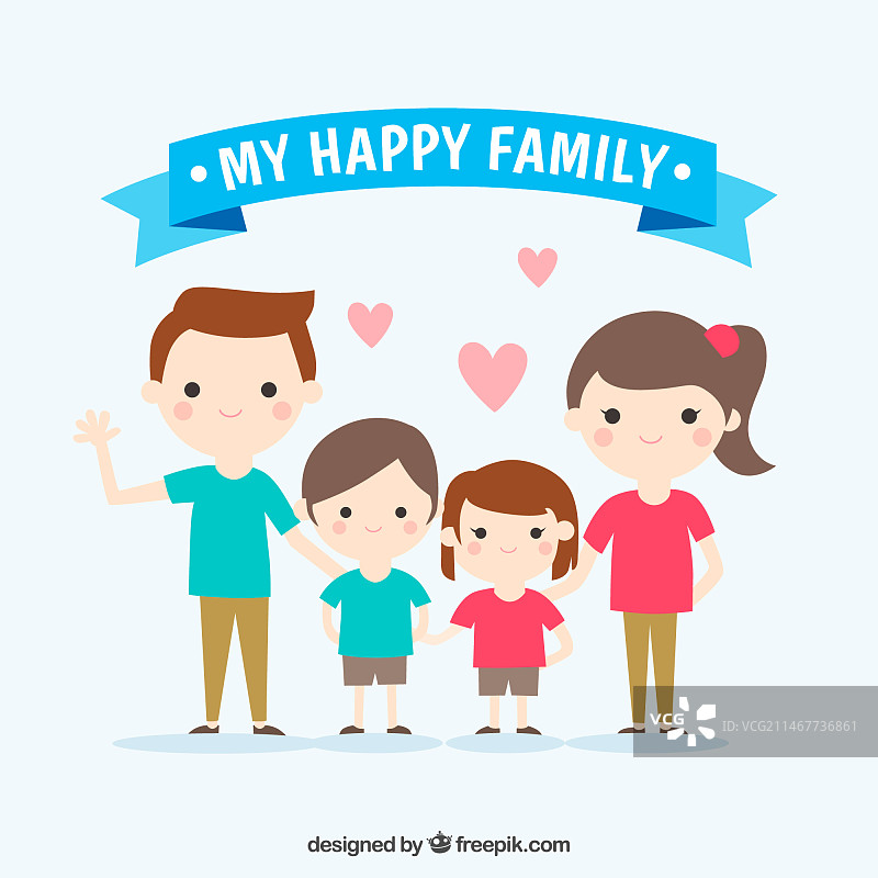 微笑的一家人的温馨场景图片素材