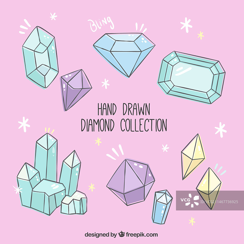 手绘钻石合集图片素材