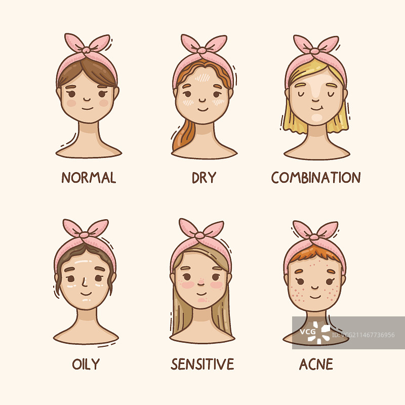 卡通女人不同肤色图片素材