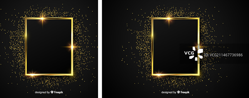 奢华金色闪光框架背景图片素材