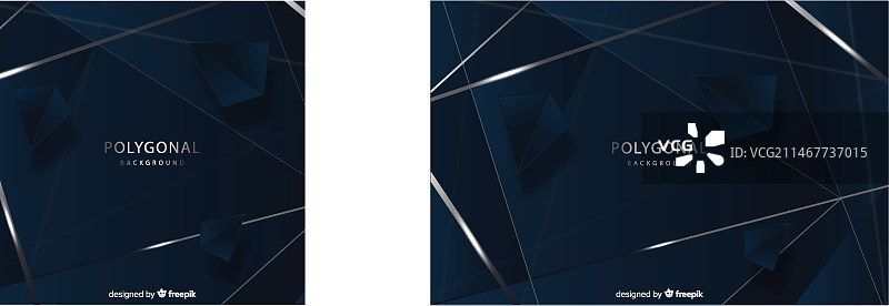 优雅的深色多边形背景设计图片素材