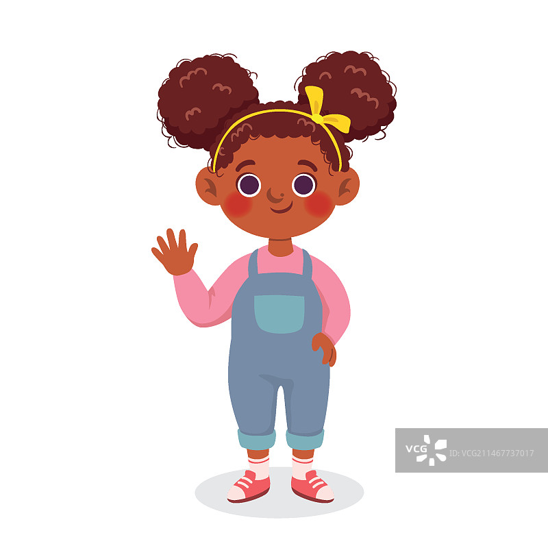 卡通非洲裔女孩图片素材