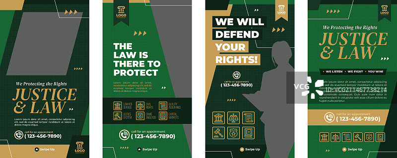 手绘扁平风律师事务所Instagram快拍图片素材