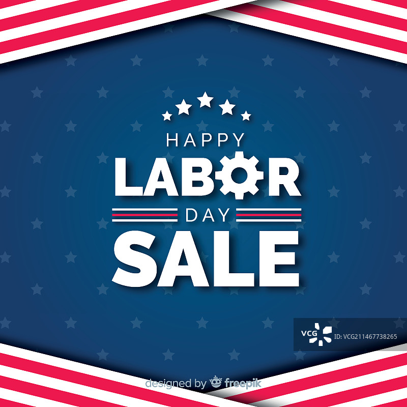 扁平风格的美国劳动节促销背景图片素材