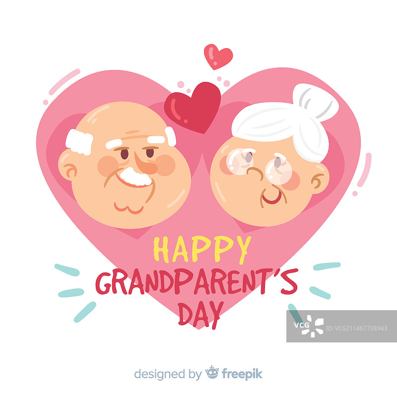可爱的祖父母节日贺卡图片素材