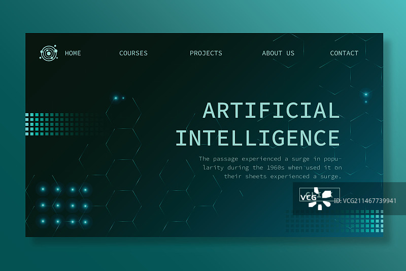 人工智能着陆页模板图片素材