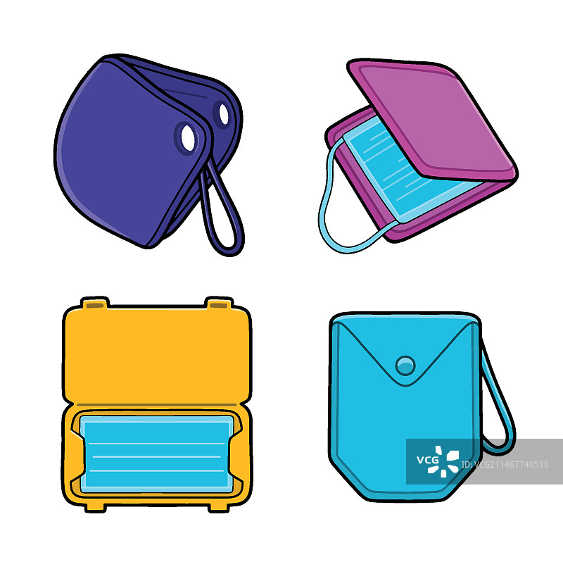 手绘口罩收纳盒图片素材