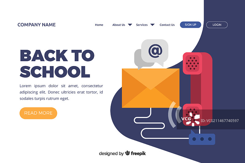 联系我们概念的着陆页插画图片素材