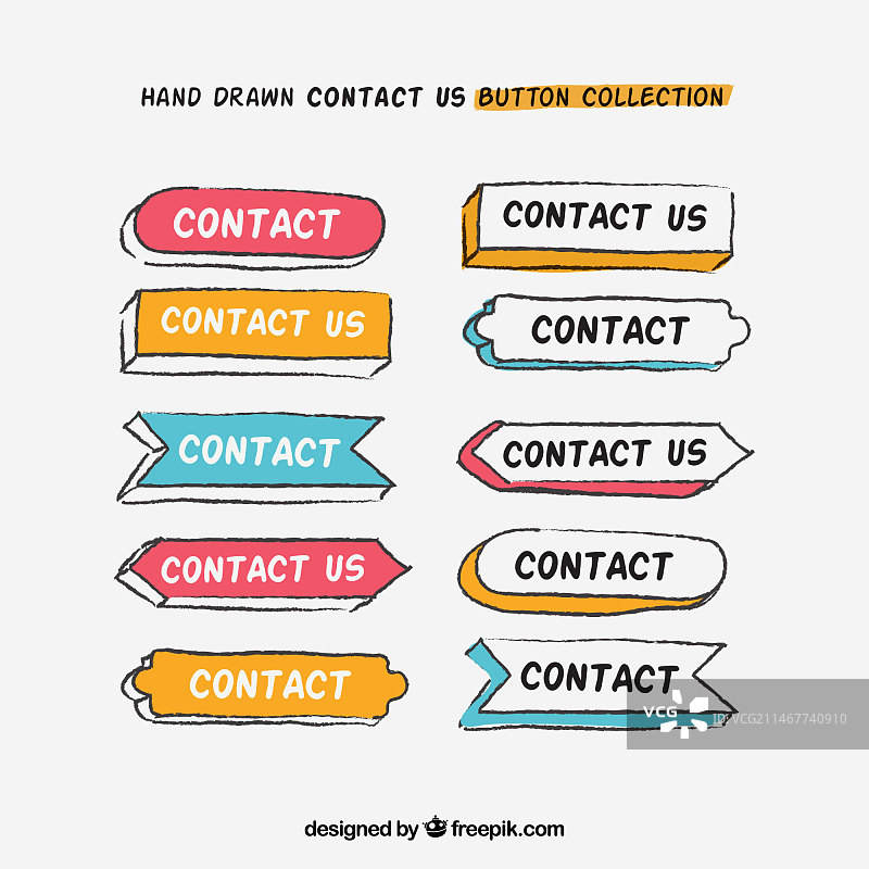 手绘联系方式按钮合集图片素材