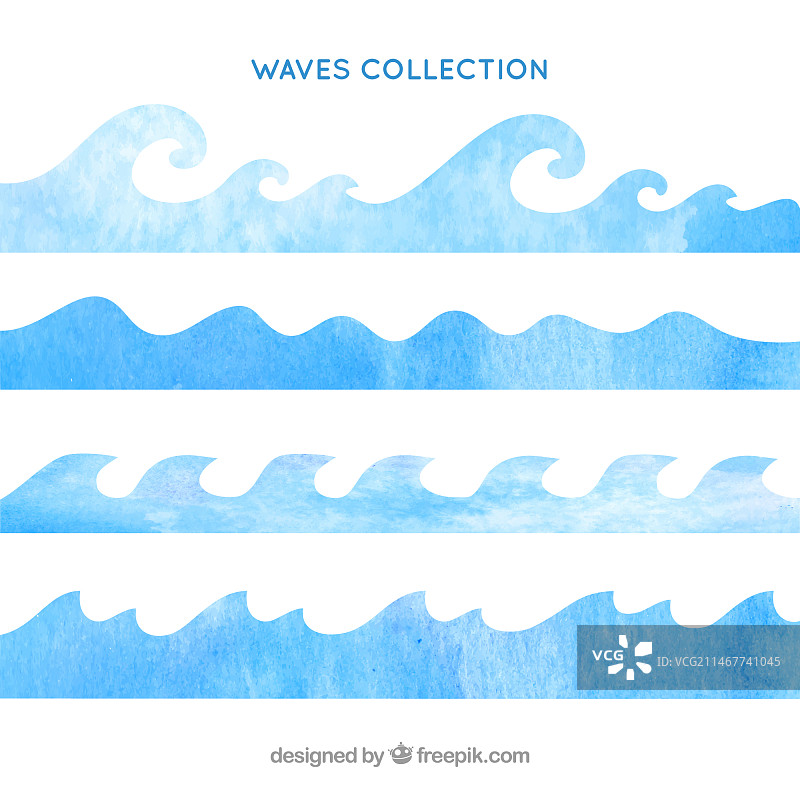 水彩波浪合集图片素材