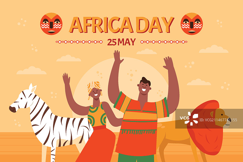 扁平风非洲日背景图片素材