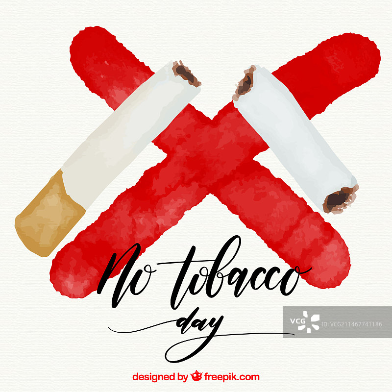 派对雪茄背景和红色水彩十字图片素材