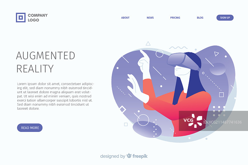 虚拟现实着陆页模板图片素材