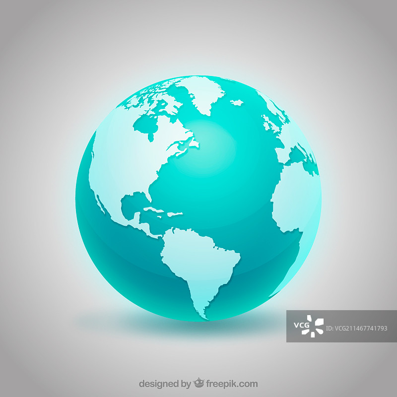 逼真的蓝色地球仪设计图片素材