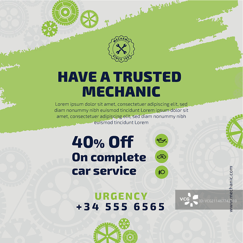 汽车维修服务方形宣传单模板图片素材