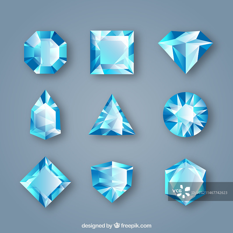 蓝色宝石素材包图片素材