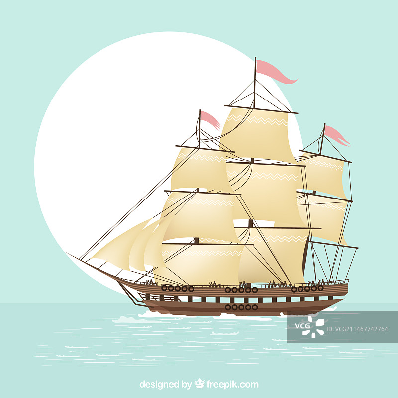 航海帆船背景图片素材