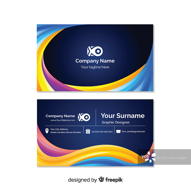 抽象渐变名片模板图片素材