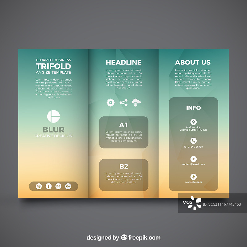 模糊的三折页图片素材