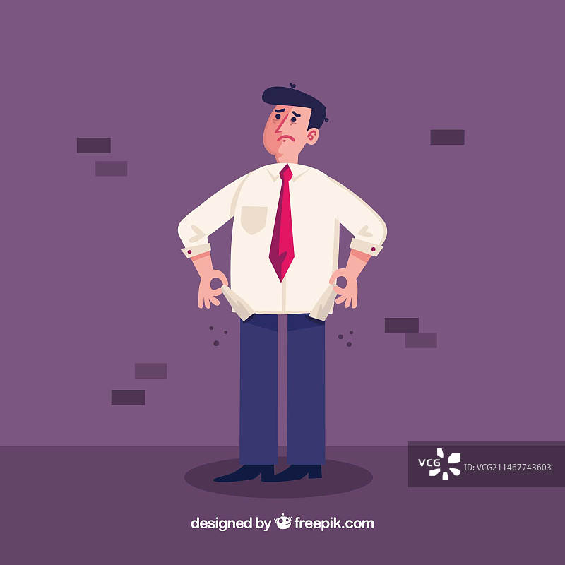 口袋里没钱的商人图片素材