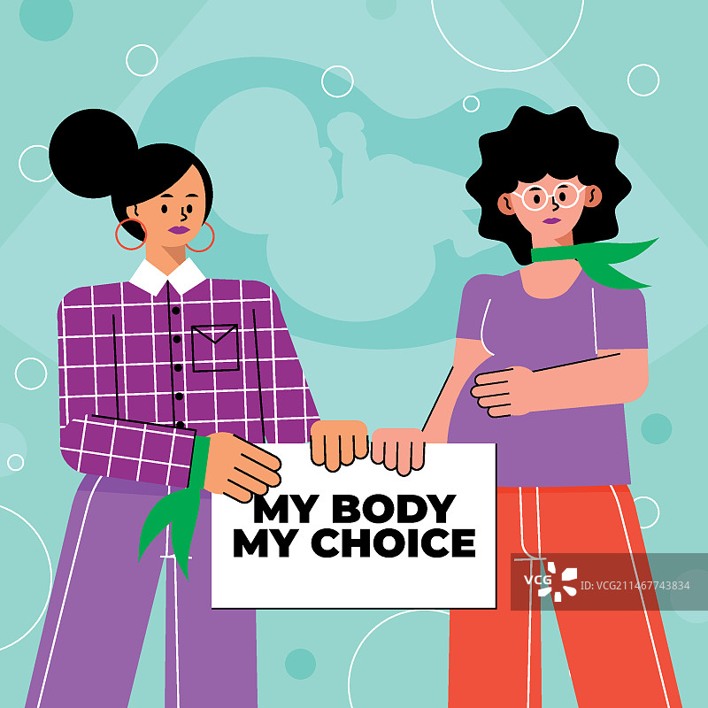 手绘扁平风堕胎示意图图片素材