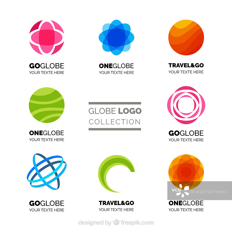 抽象地球logo合集图片素材