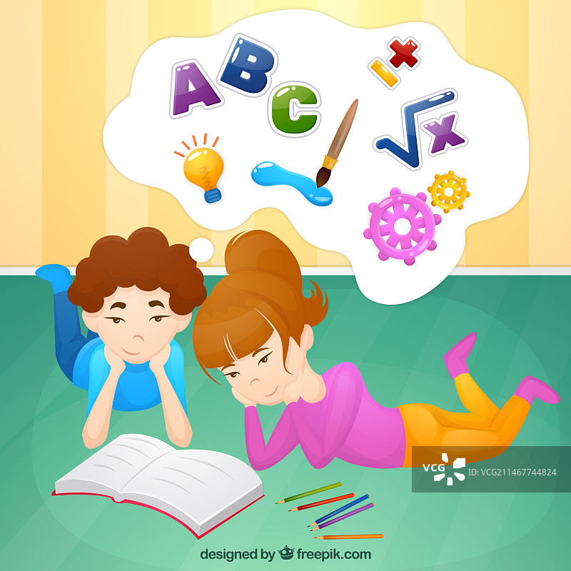 儿童学习场景图片素材