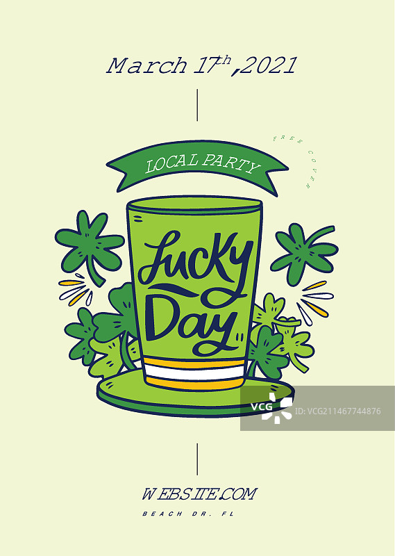 扁平风圣帕特里克节宣传单模板图片素材