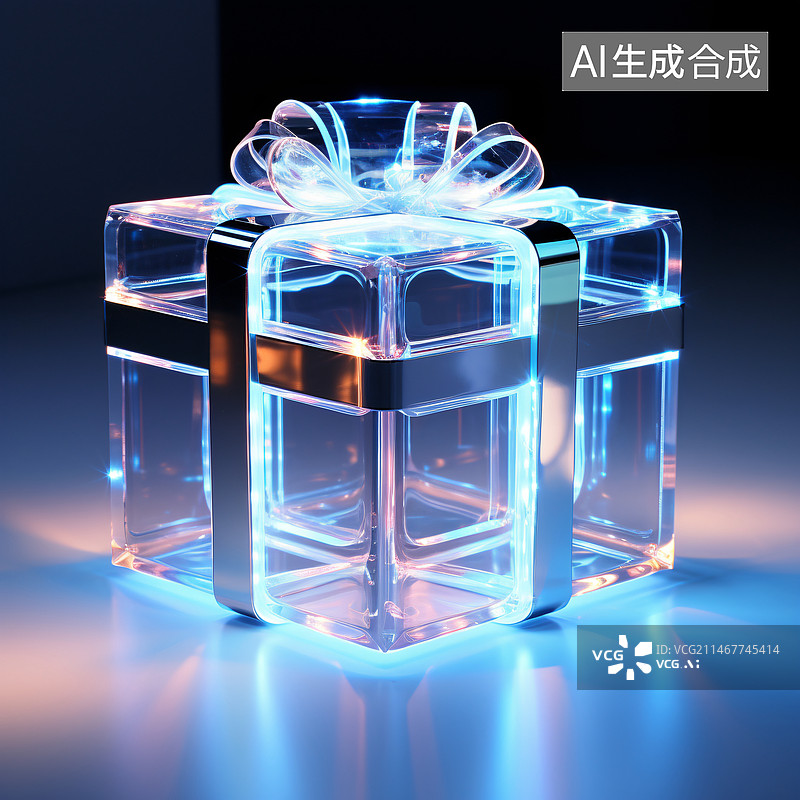 【AI数字艺术】质感礼物礼盒，生日礼物情人节礼物包装盒礼品盒，送礼惊喜概念插图图片素材