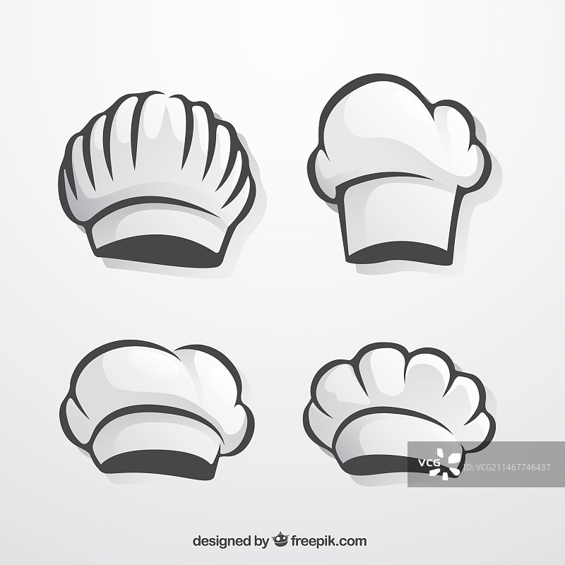 手绘厨师帽素材包图片素材