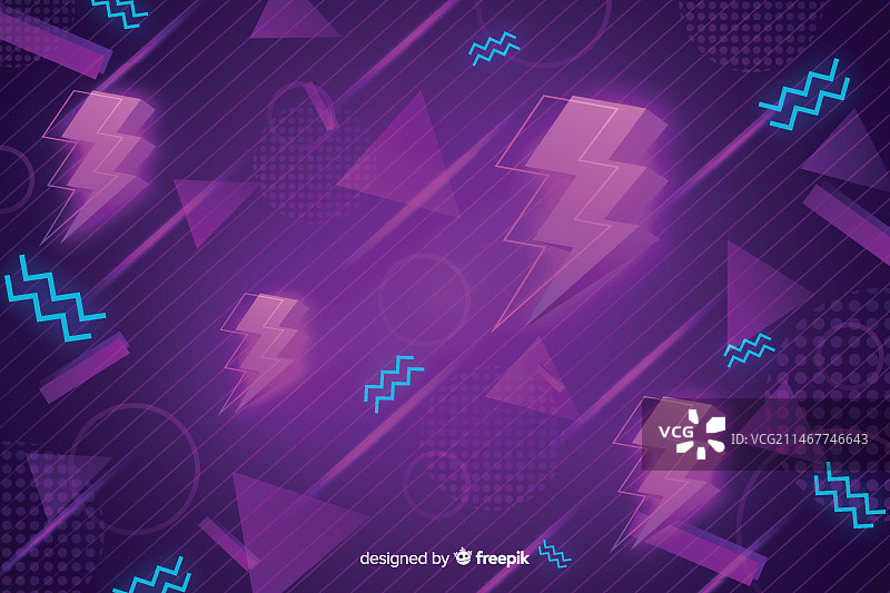 80年代几何形状背景图片素材