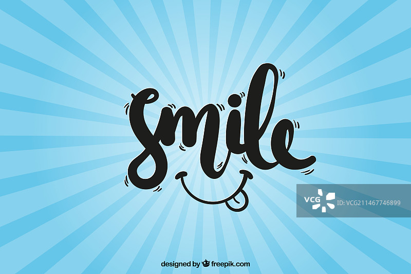 带有“smile”字样的复古蓝色背景图片素材