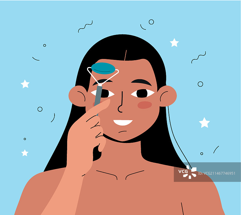 使用玉石滚轮的人图片素材