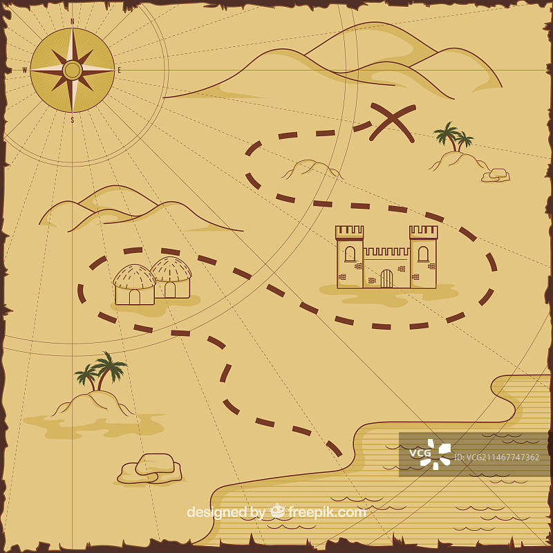 海盗宝藏路线地图图片素材