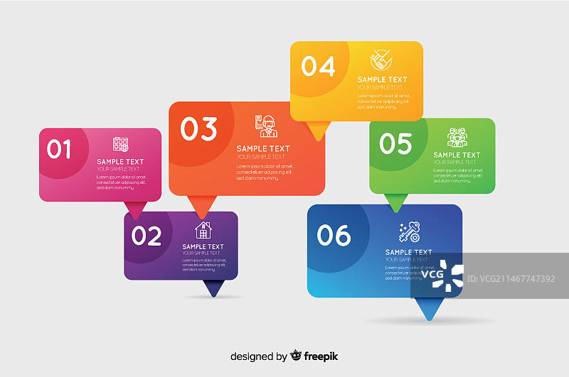 渐变风格的信息图表模板图片素材