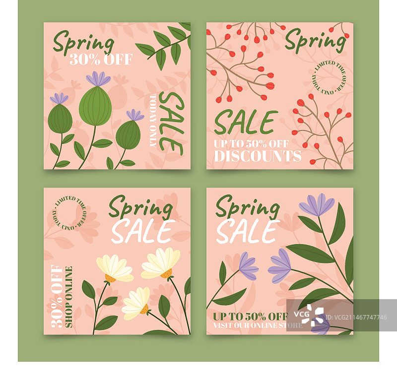 春季促销Instagram帖子图片素材