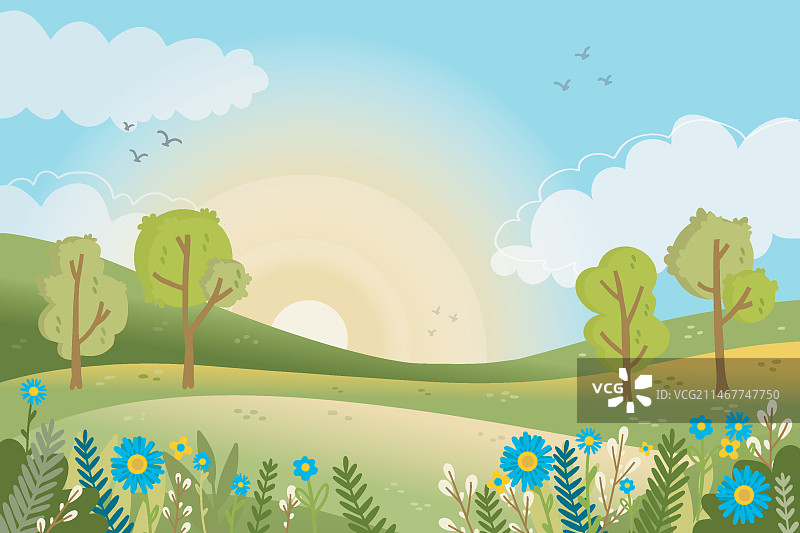 春天景色场景图片素材