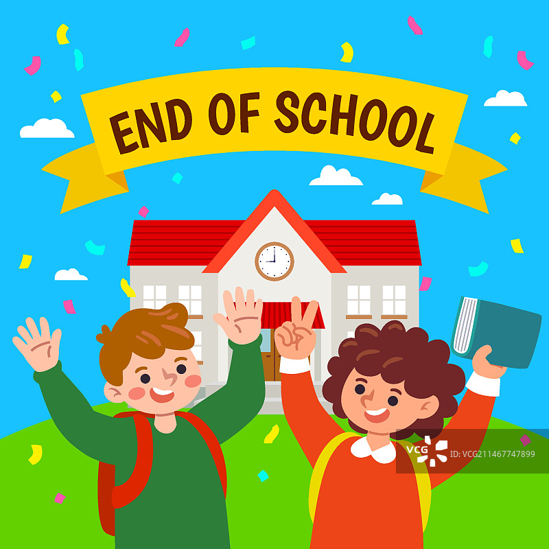 扁平风格毕业季插画图片素材