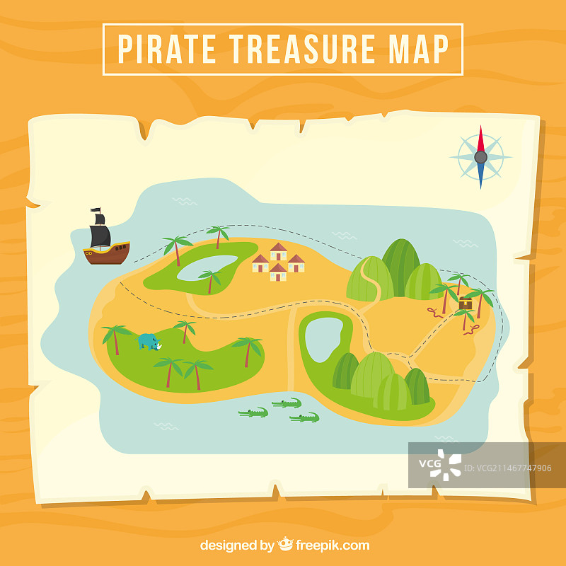 海盗藏宝图图片素材