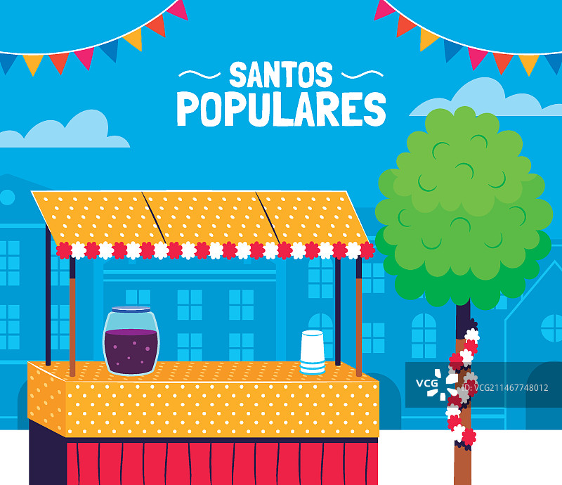 扁平风格的桑托斯大众插画图片素材