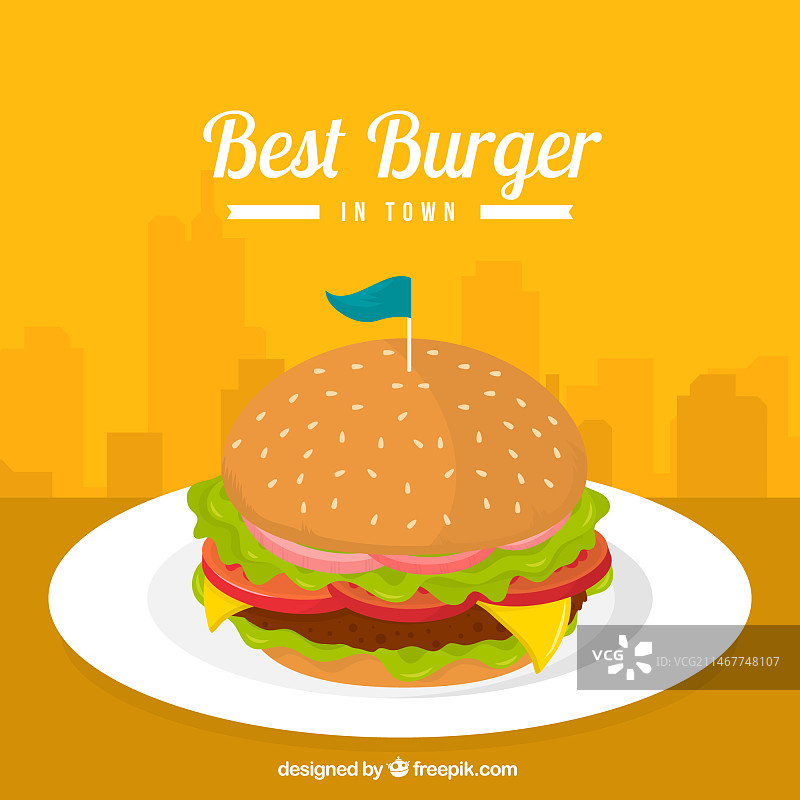 美味芝士生菜汉堡图片素材