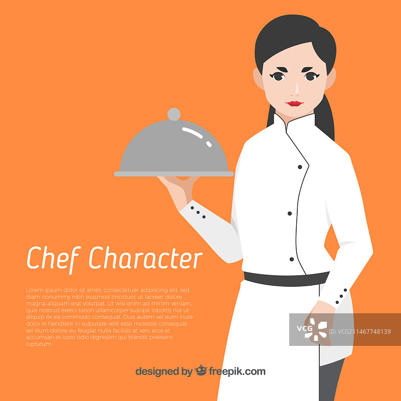 有厨师的橙色背景图片素材