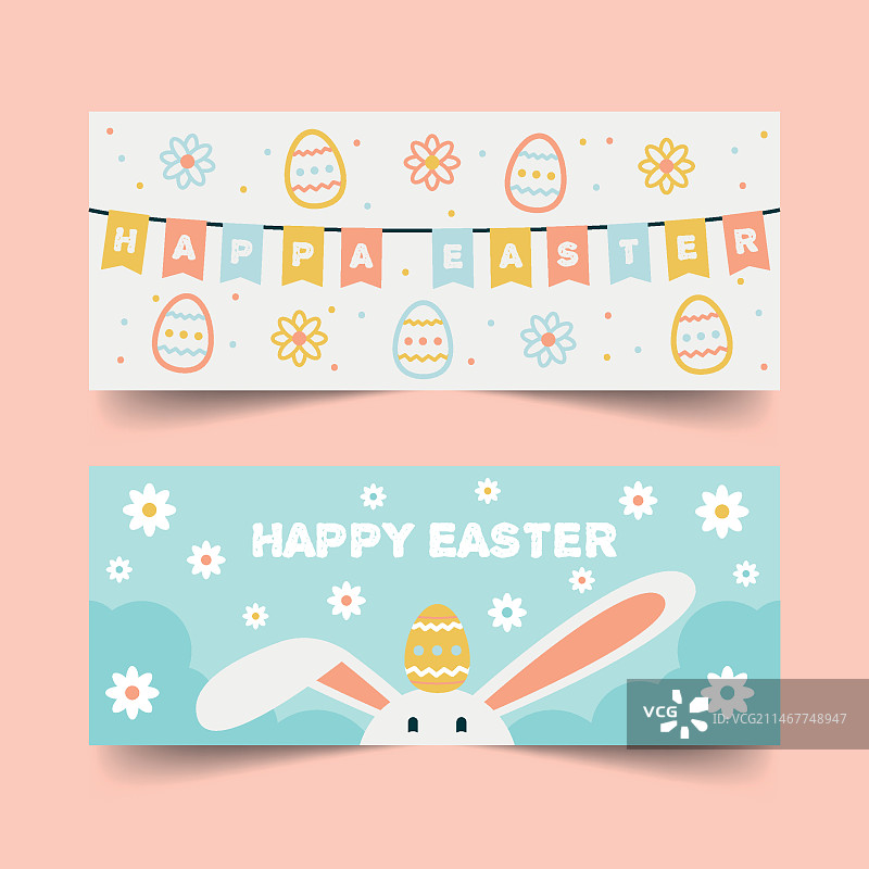 复活节横幅套装图片素材