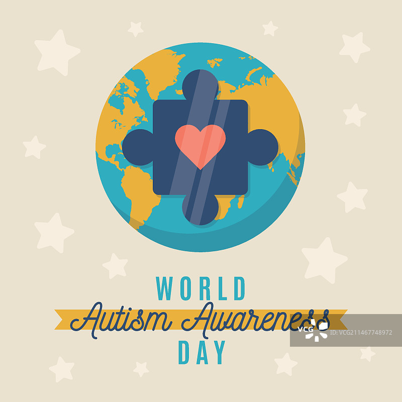 世界自闭症日宣传插画图片素材