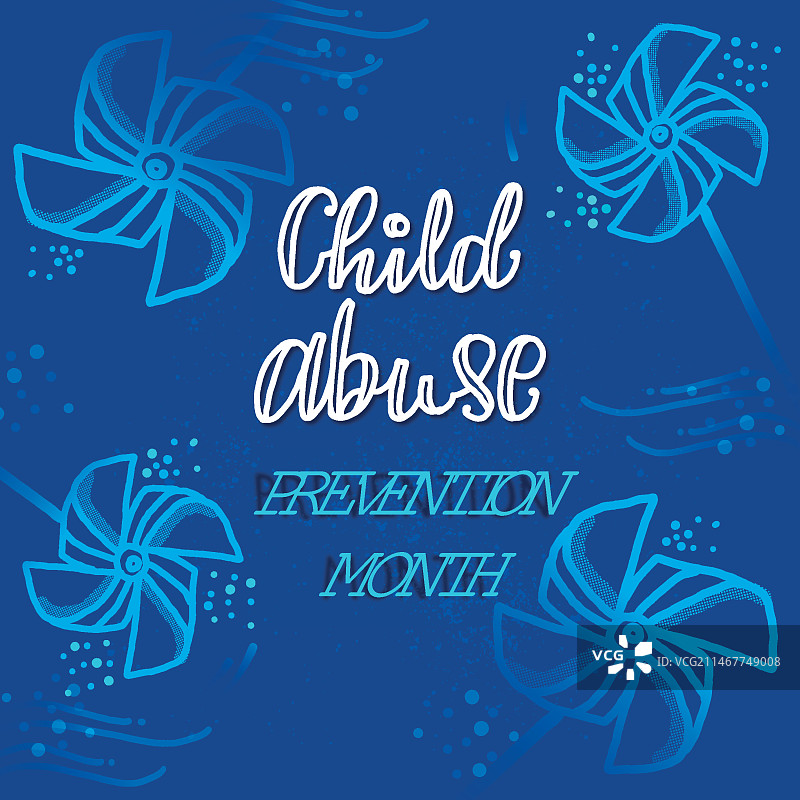 手绘全国防止虐待儿童月插画图片素材