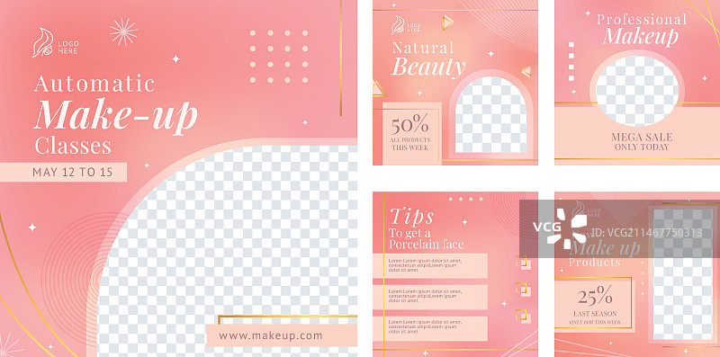 渐变化妆师Instagram帖子图片素材