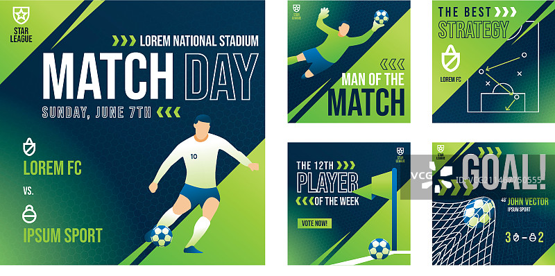 渐变足球Instagram帖子模板图片素材