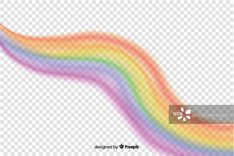 透明背景上的逼真彩虹图片素材