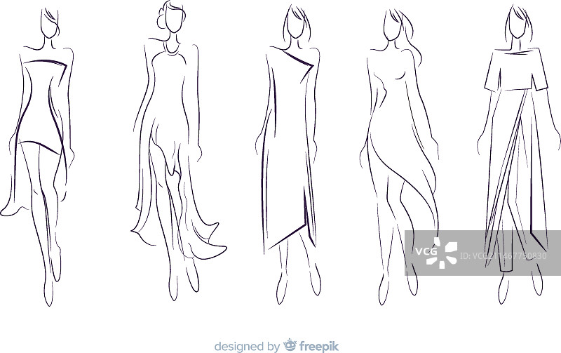 手绘时尚速写合集图片素材